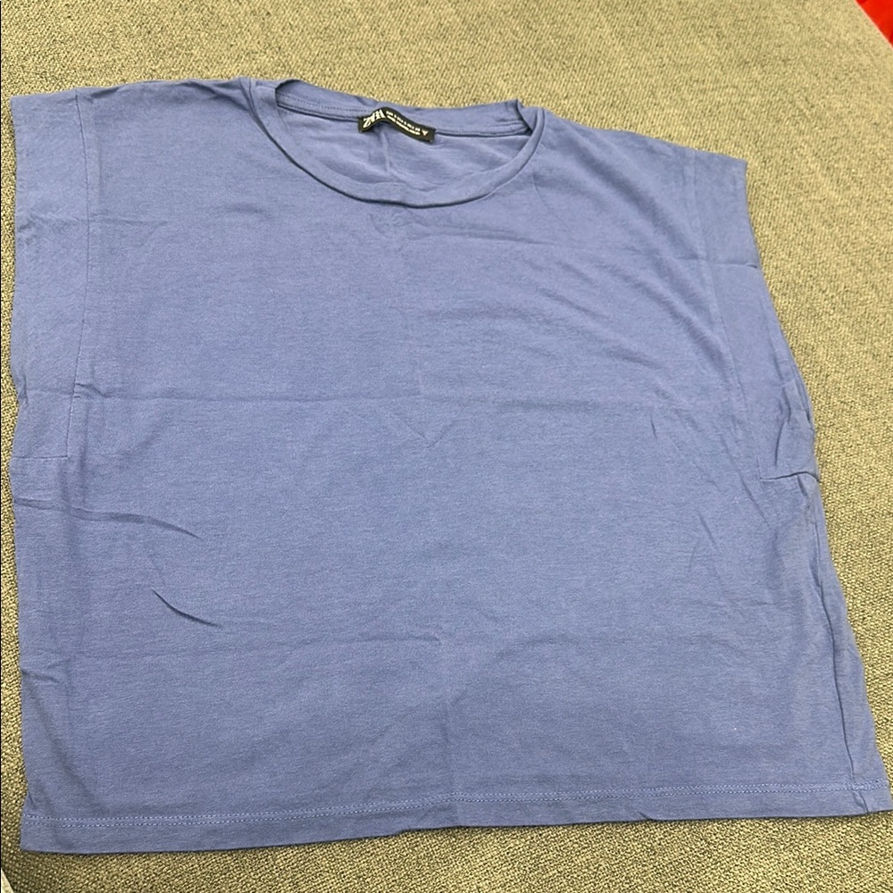 Zara Blue Sleeveless Top